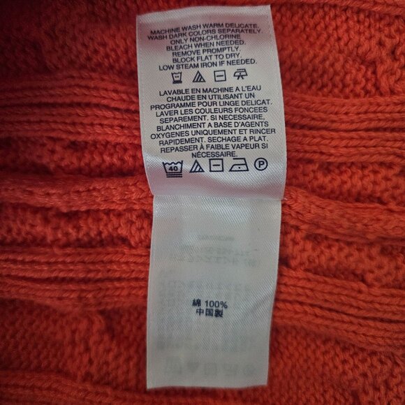 Lands' End Women's Drifter Cotton Cable Knit Crewneck Sweater Size XL/Size 18 - Picture 9 of 13